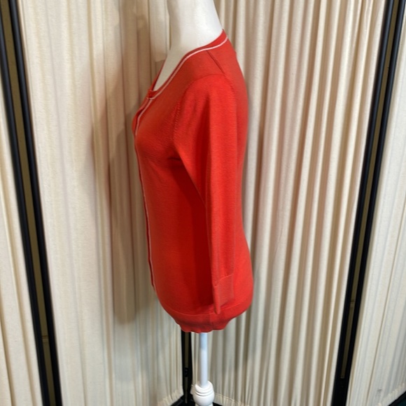 EUC- BANANA REPUBLIC ORANGE REDISH SOFT CARDIGAN SIZE SMALL - Picture 7 of 11